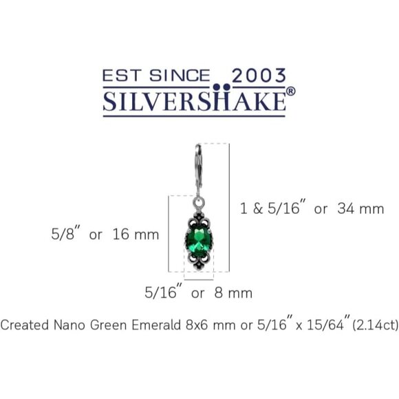 🆕 Women Green Leverback Dangle Earrings Oval Shape Sterling Bali Balinese Style - Picture 2 of 5